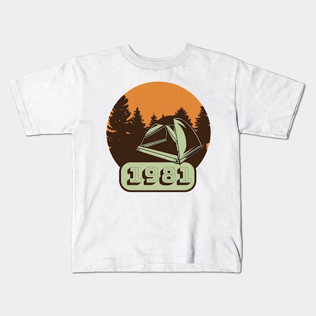 1981 Retro Camping Kids T-Shirt by Eclecterie